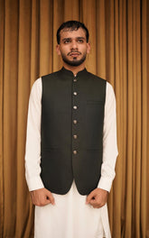 Traditional Black Wedding Tropical Waistcoat