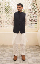 Matte Black Tropical Suiting Waistcoat