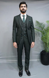 Self Texture 3-Piece Tropical Suit