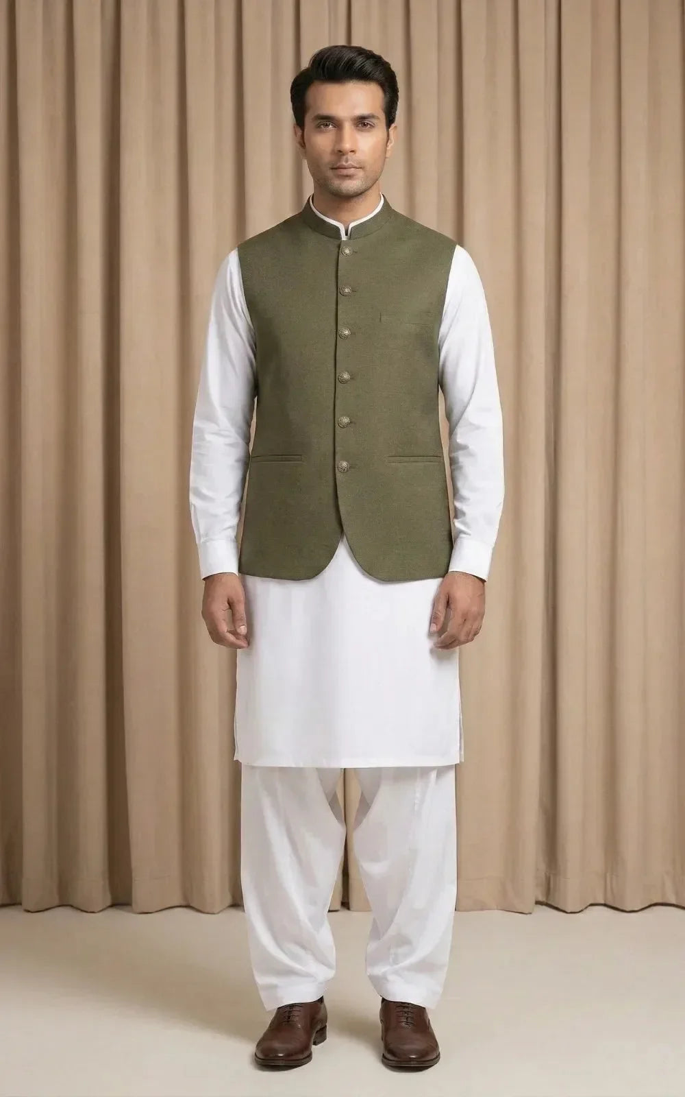 Olive Green Waistcoat