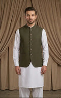 Dark Olive Brown Waistcoat