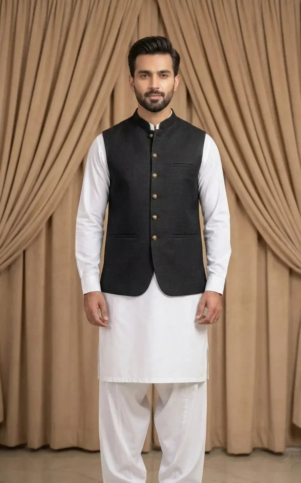Charcoal Black Waistcoat