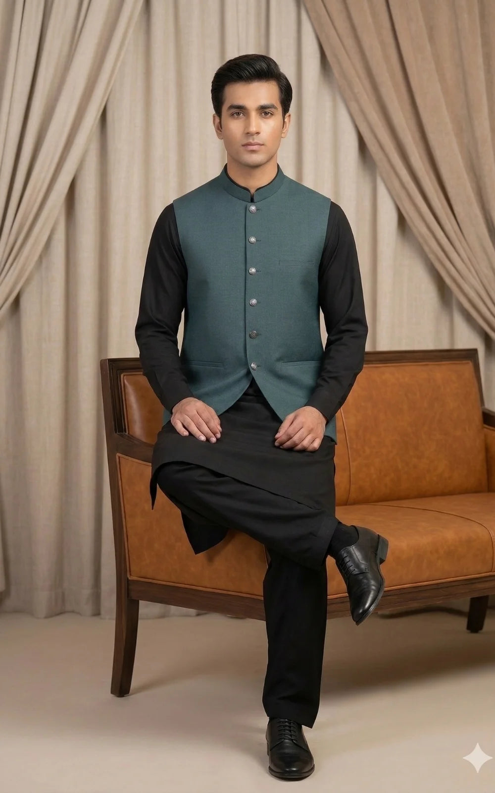 Teal Green Waistcoat