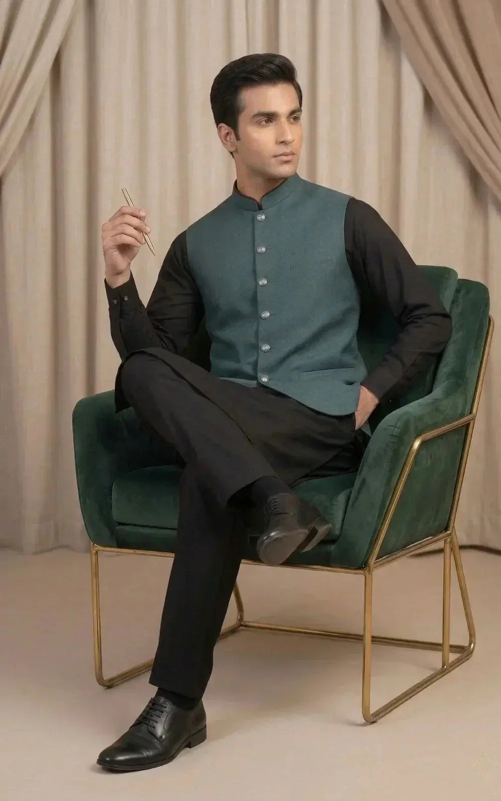 Teal Green Waistcoat Last Option