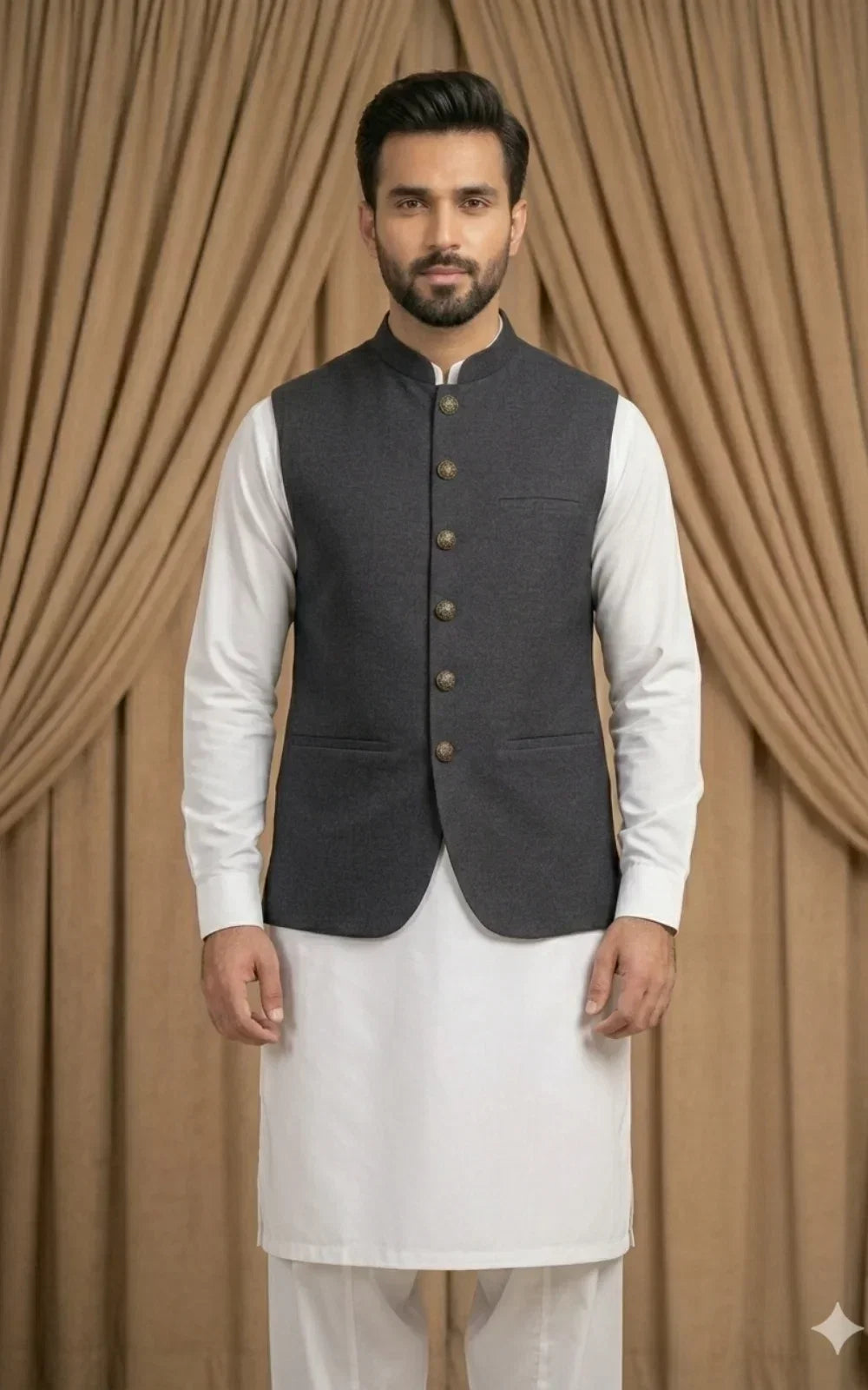 Deep Charcoal Grey Waistcoat