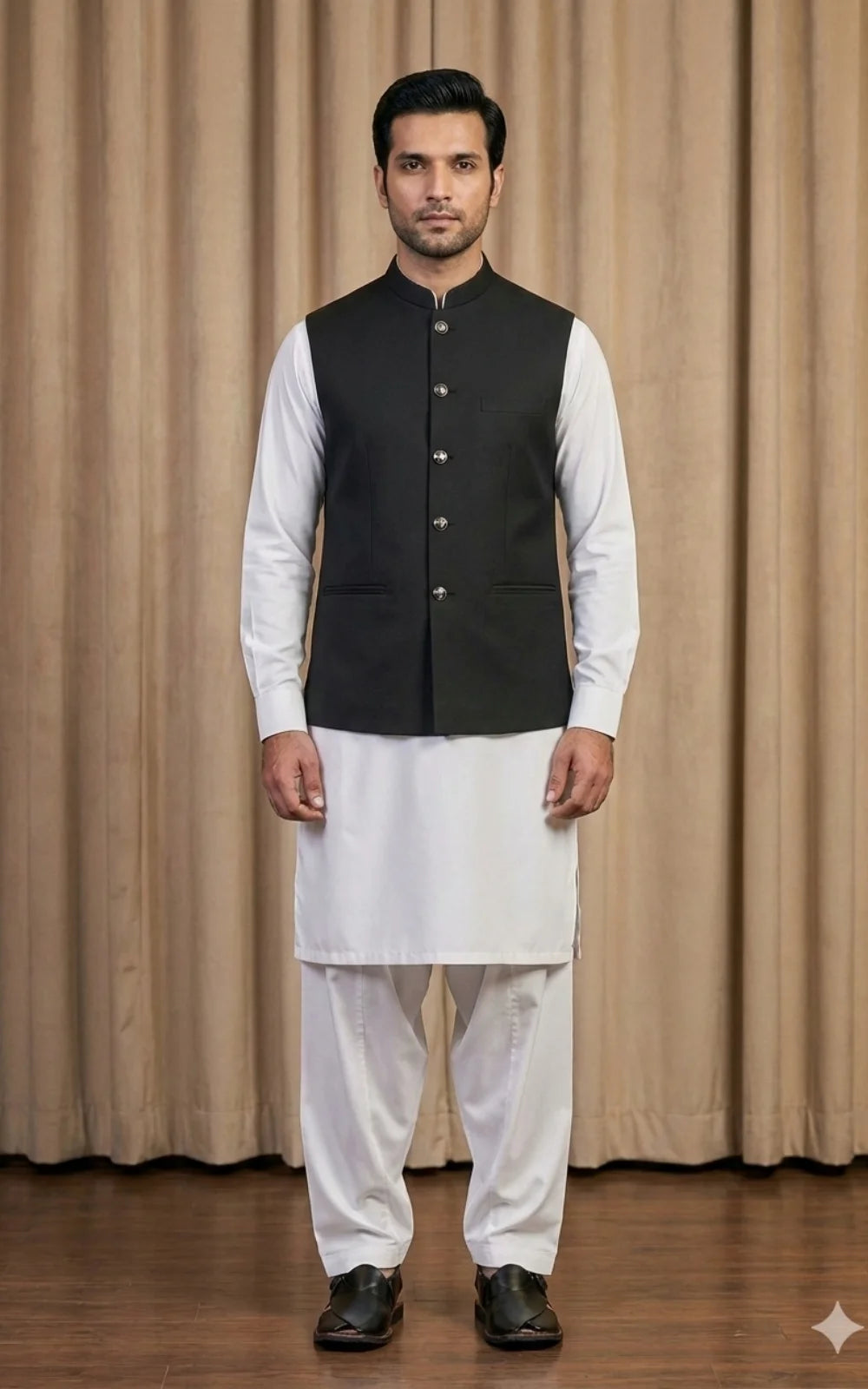 Charcoal Black Waistcoat