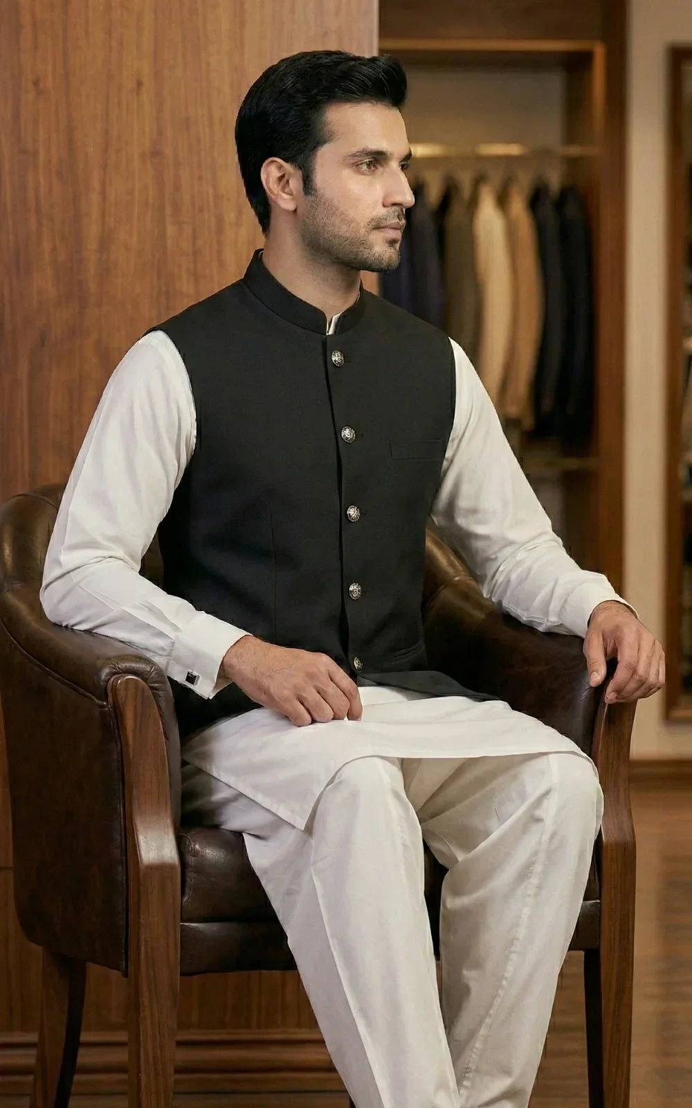Charcoal Black Waistcoat