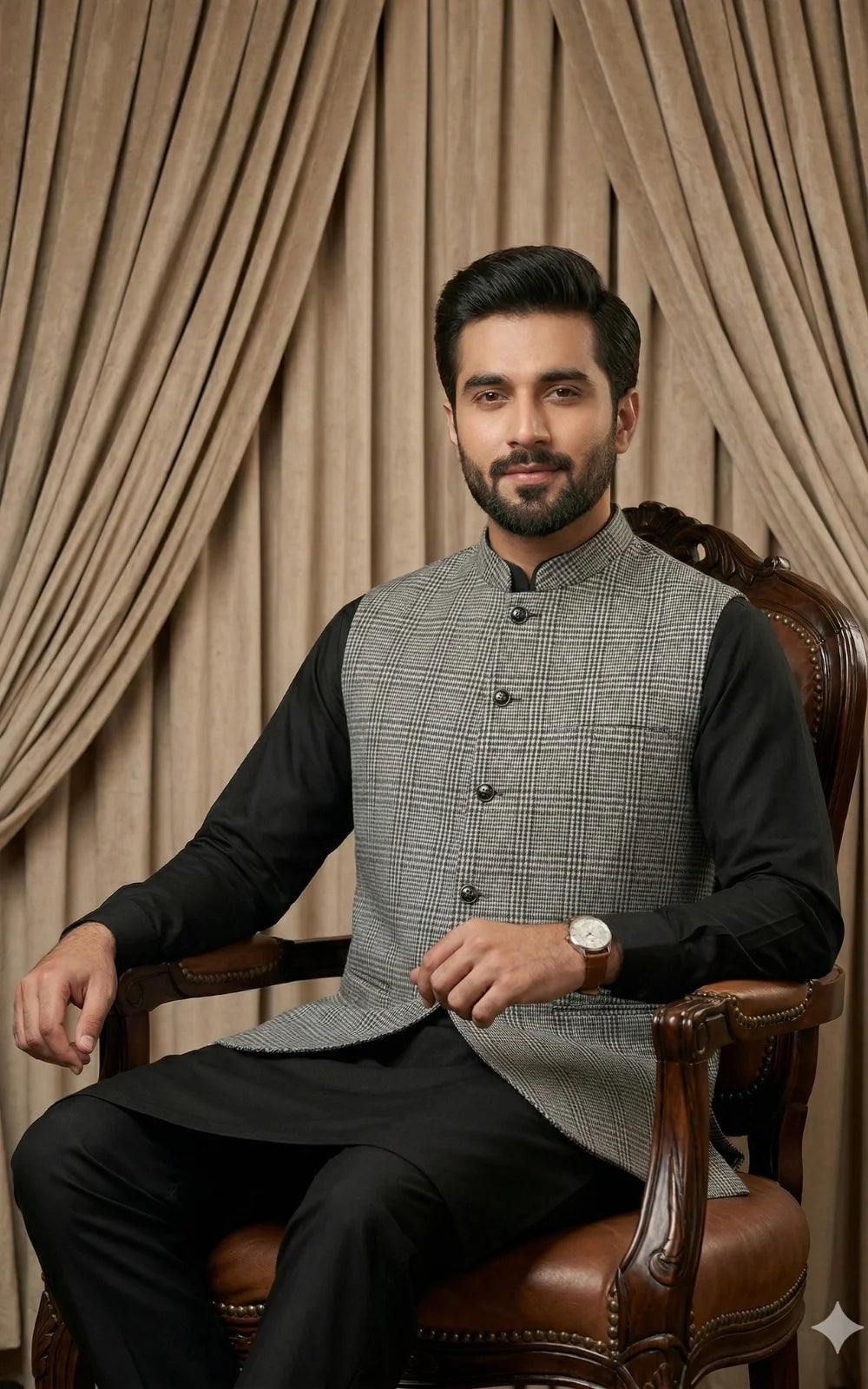 Glen Plaid Check Waistcoat