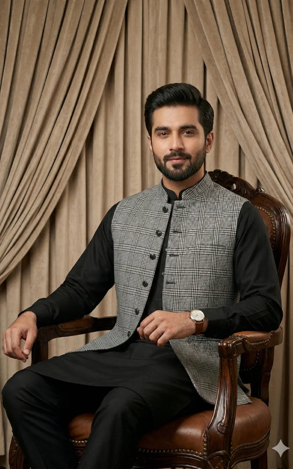 Glen Plaid Check Waistcoat