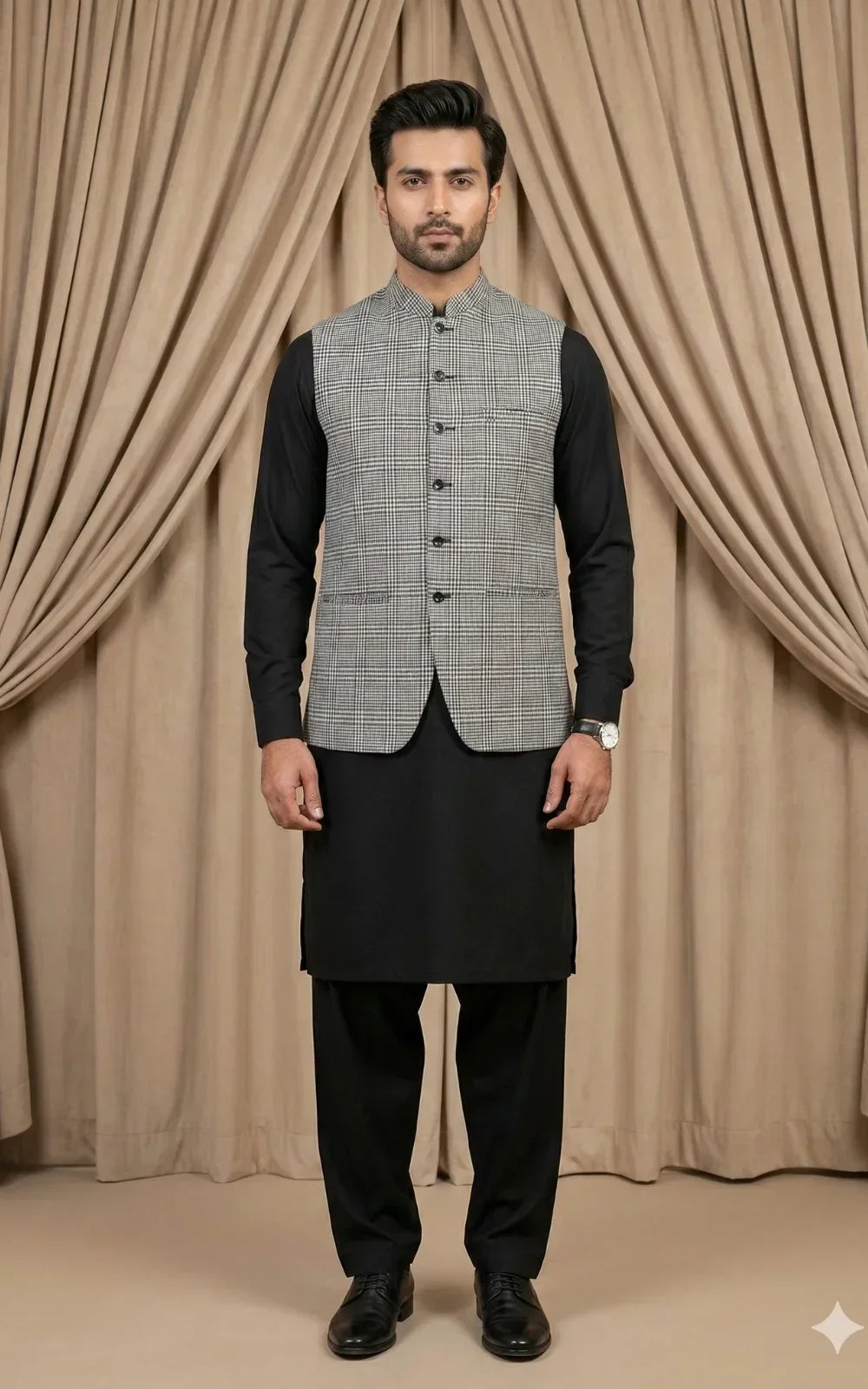 Glen Plaid Check Waistcoat