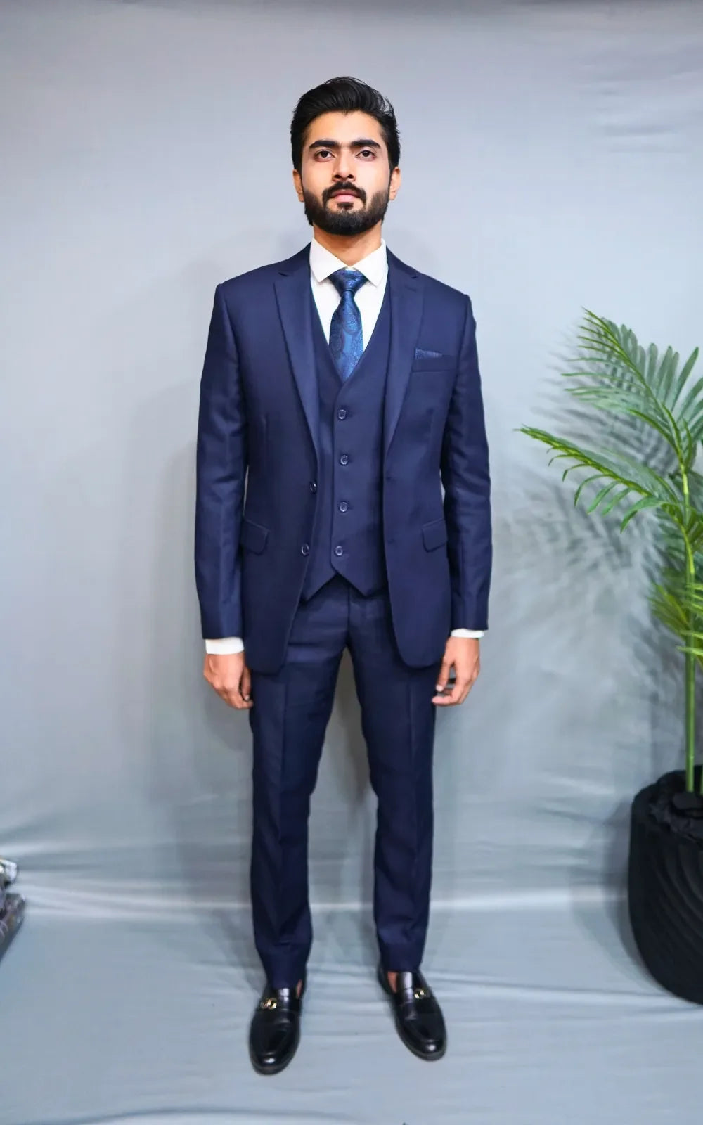 Navy Blue Three Piece Suit