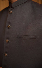 Charcoal Grey Textured Waistcoat