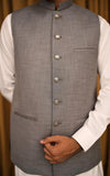 Grey Tropical Suiting Waistcoat for Men