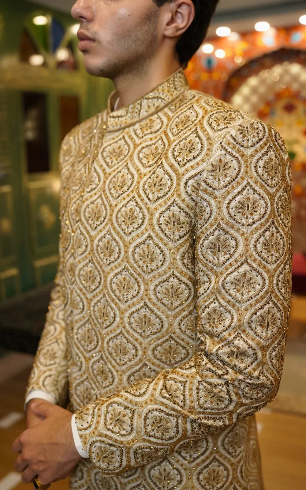 Royal Gold Embroidered Sherwani