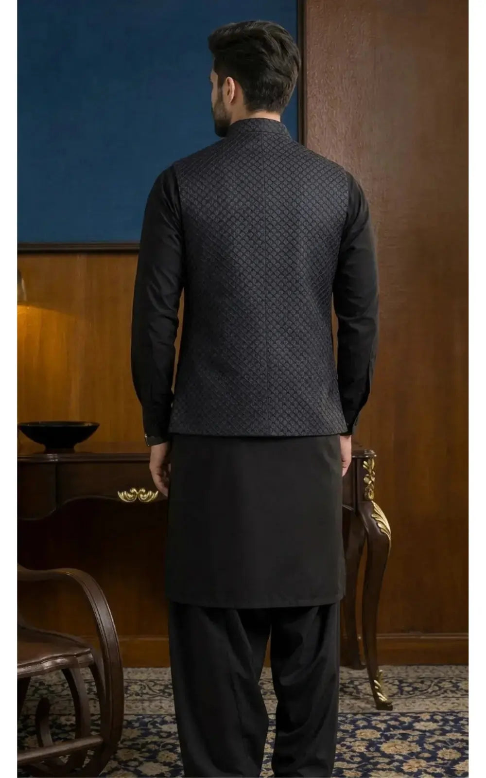 Black Quilted Waistcoat Last Option