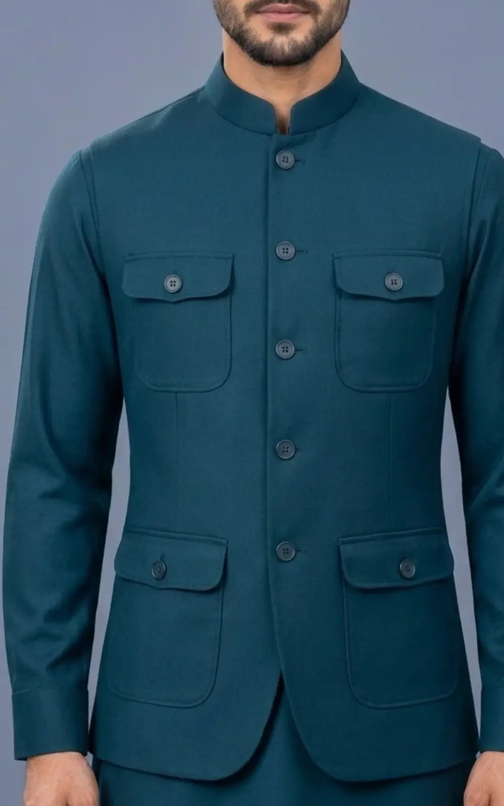 Teal Customized Shalwar Kameez Suit with Fabric Last Option