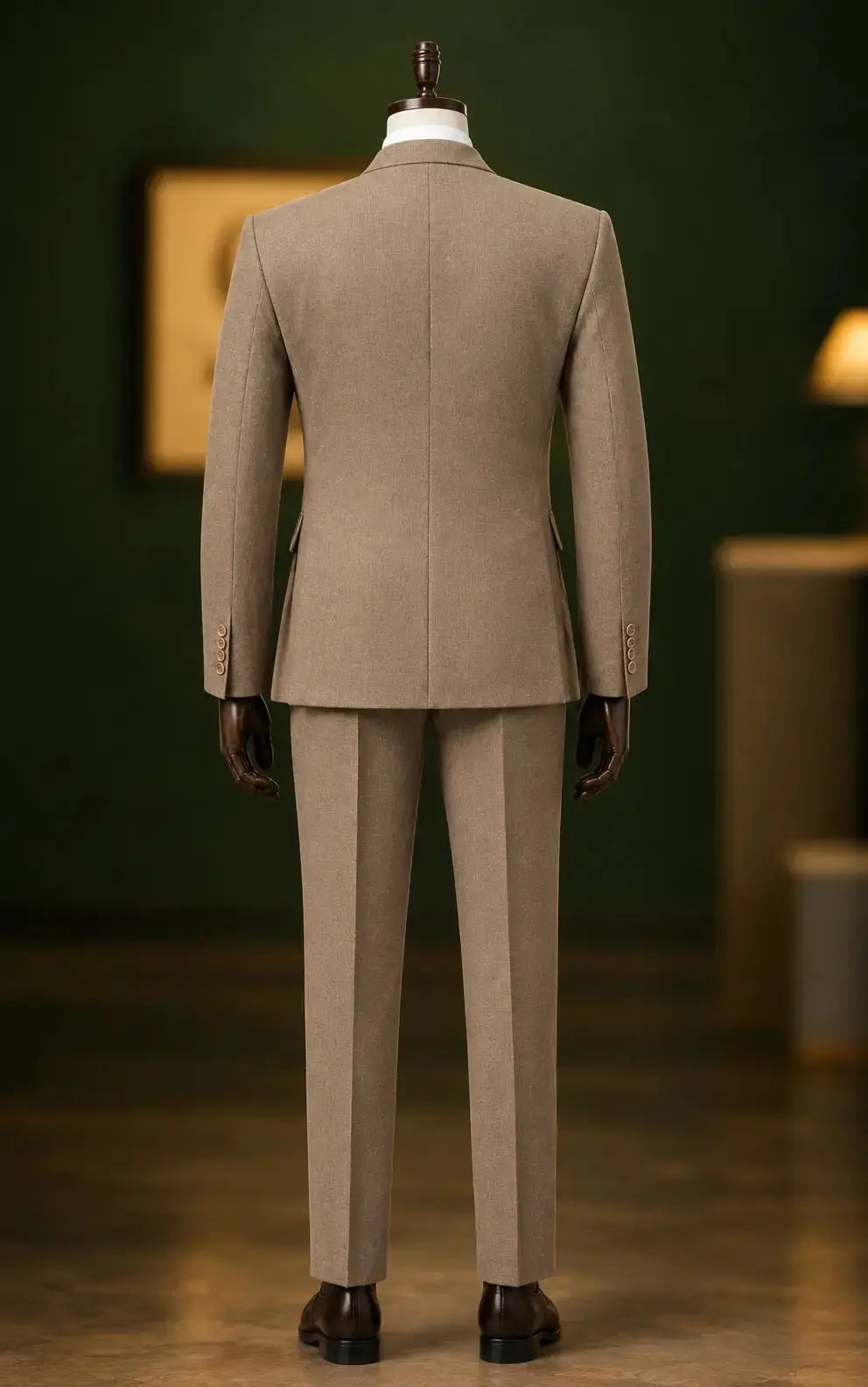 Tan Brown Notch Lapel 3-Piece Suit Last Option