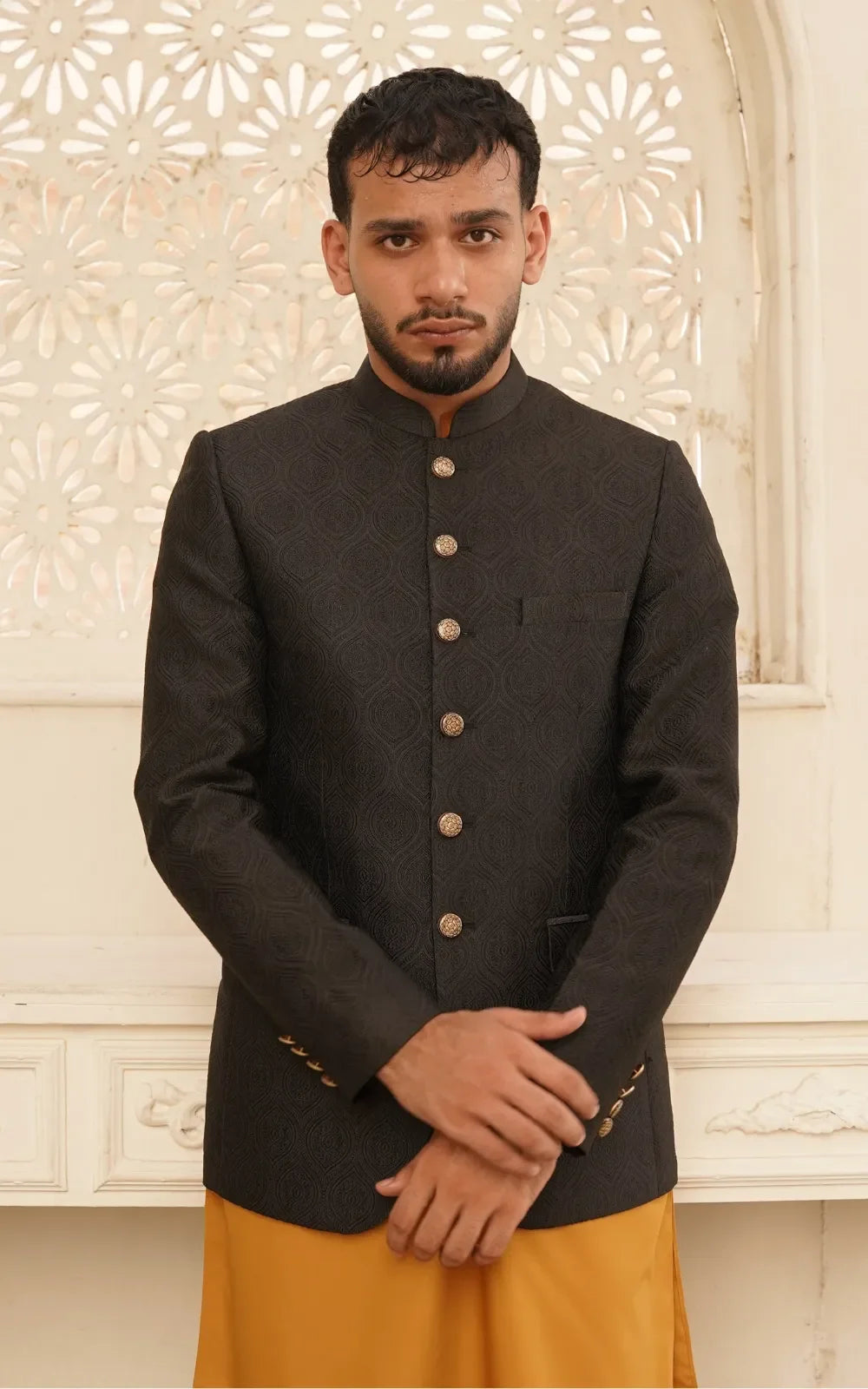 Black Geometric Prince Coat
