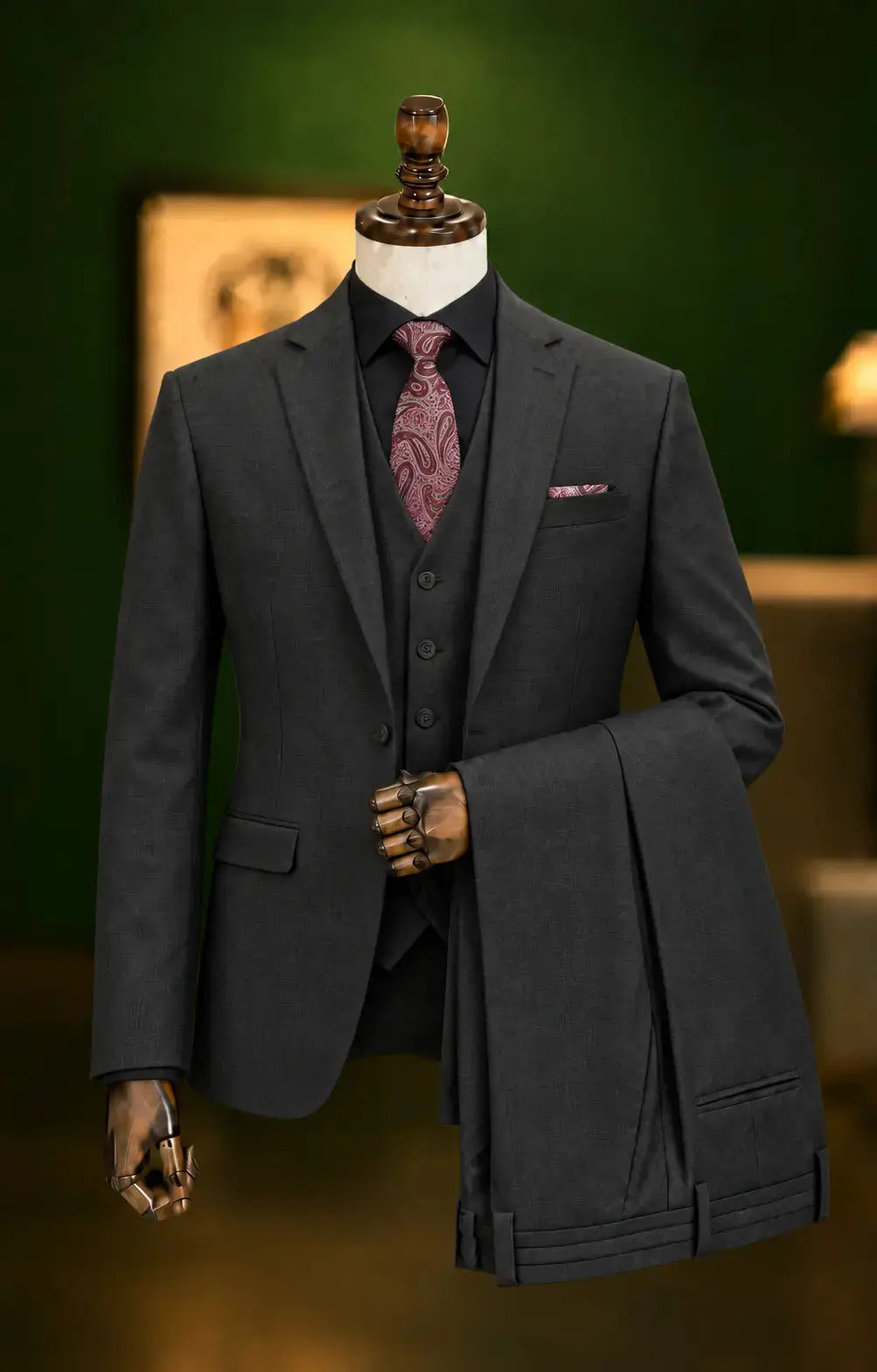 Jet Black Three Piece Suit Last Option