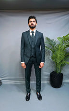 Emerald Sovereign Three-Piece Formal Suit for Men