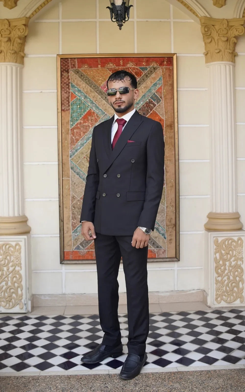 Charcoal Black Double Breasted Suit