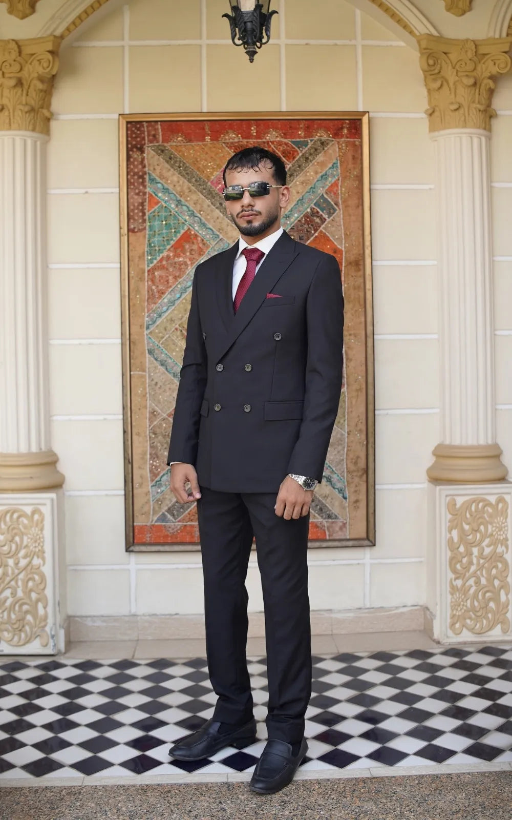 Charcoal Black Double Breasted