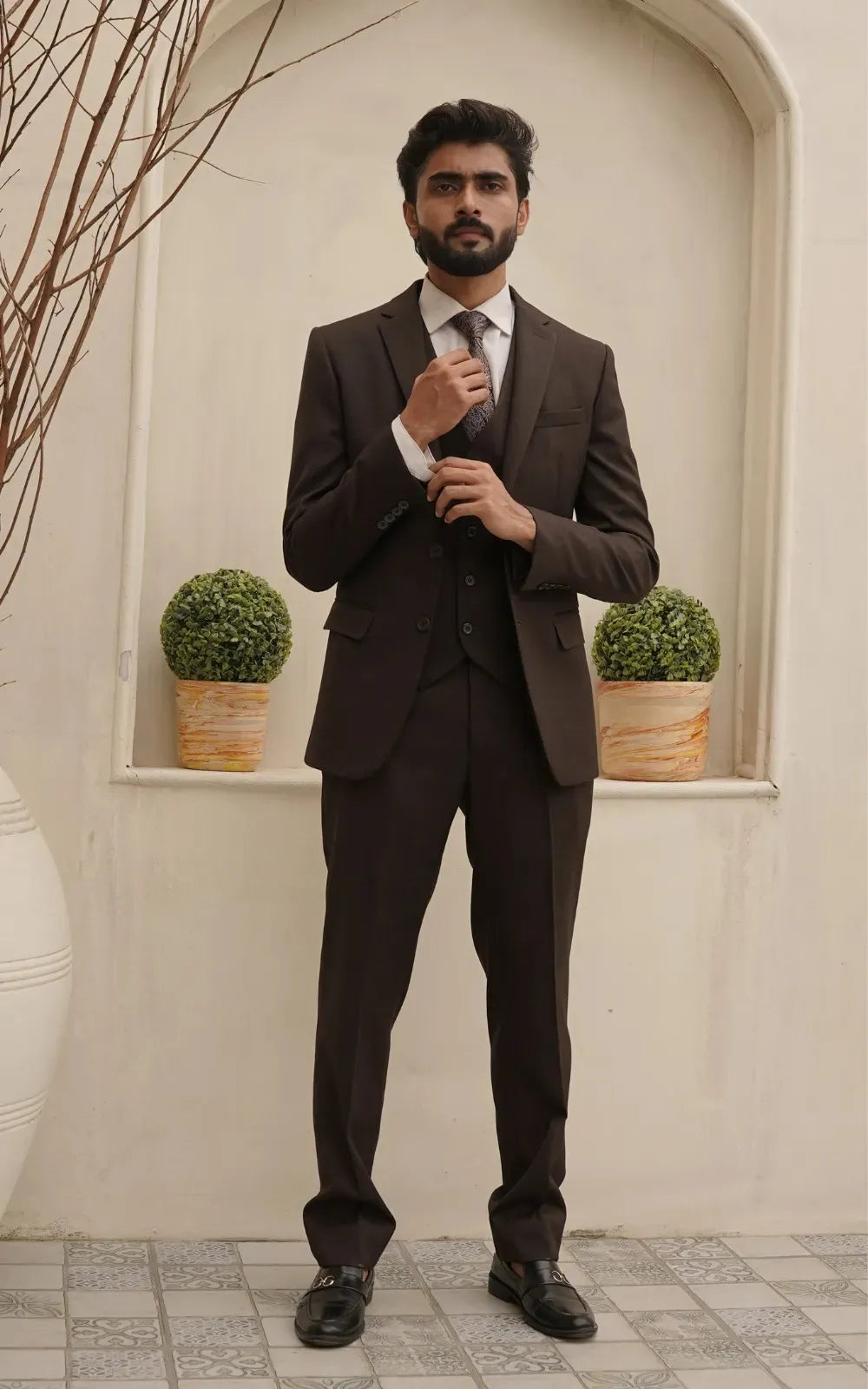 Grey Charcoal 3-Piece Formal Suit for Men