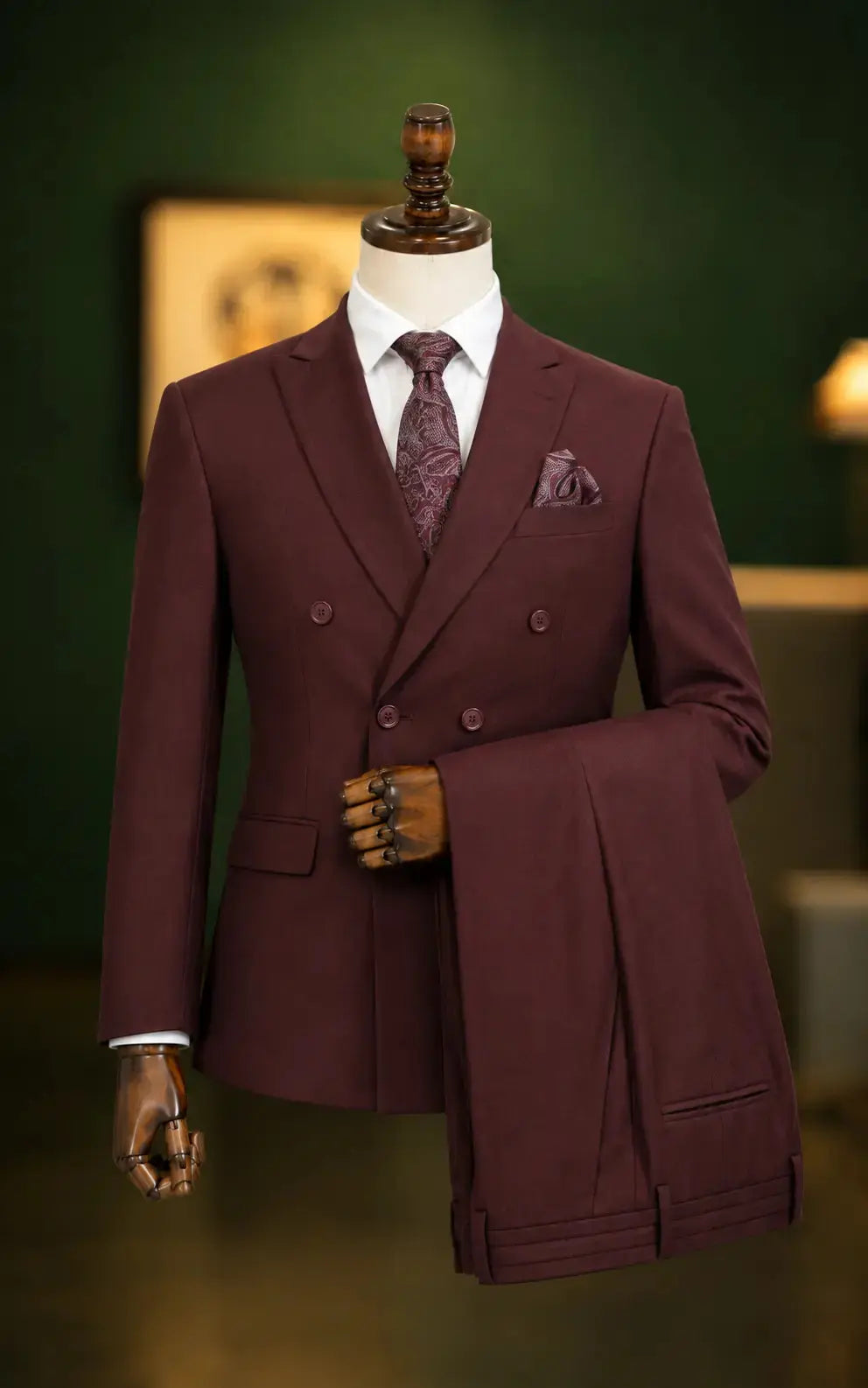 Burgundy Double Breasted Suit Last Option