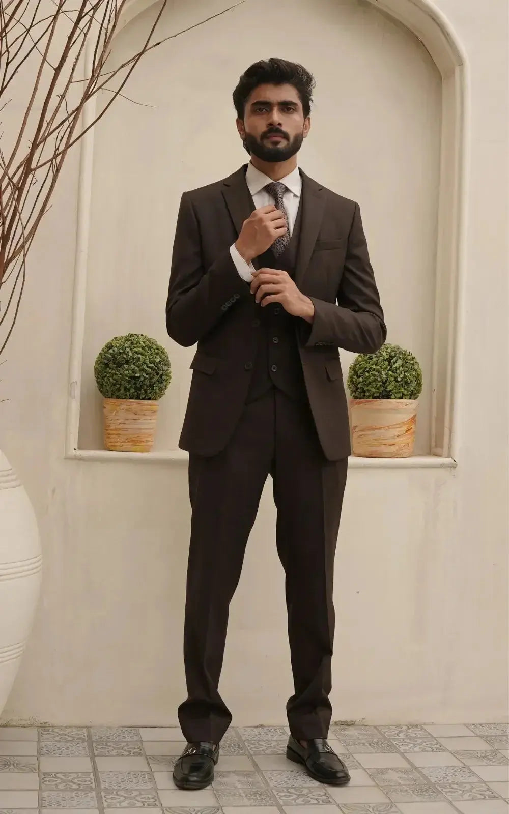 Dark Brown Three Piece Suit Last Option