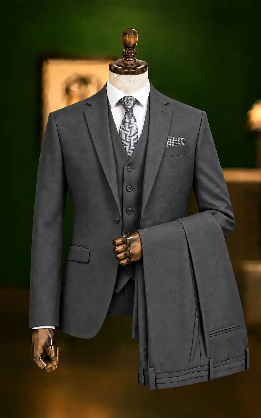 Charcoal Grey Three Piece Suit Last Option