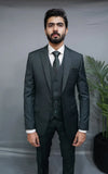 Greenish Charcoal Formal Three Piece Suit