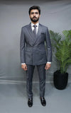 Formal Double Breast Charcoal Grey Suit