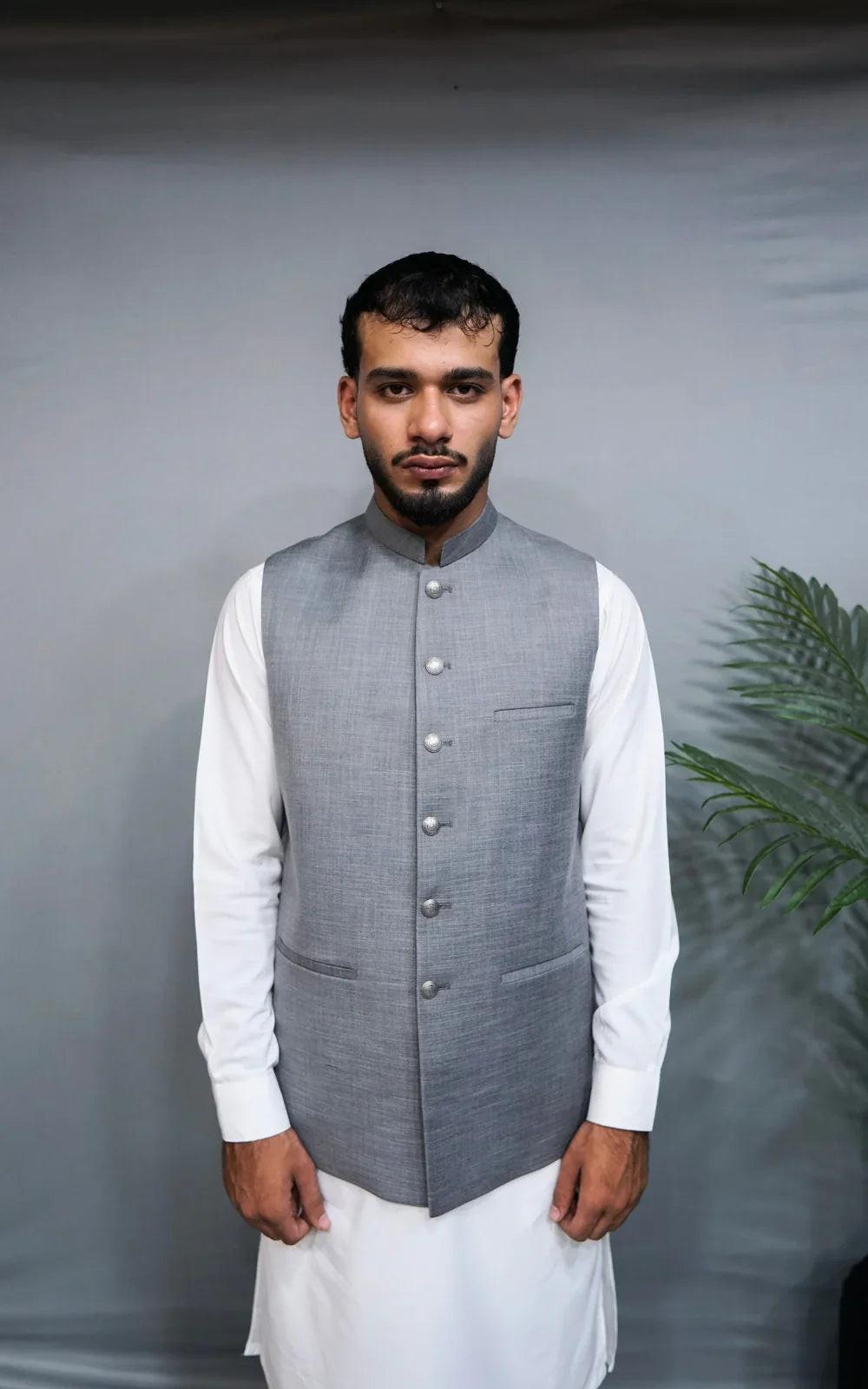 Smoke Grey Tropical Suiting Waistcoat