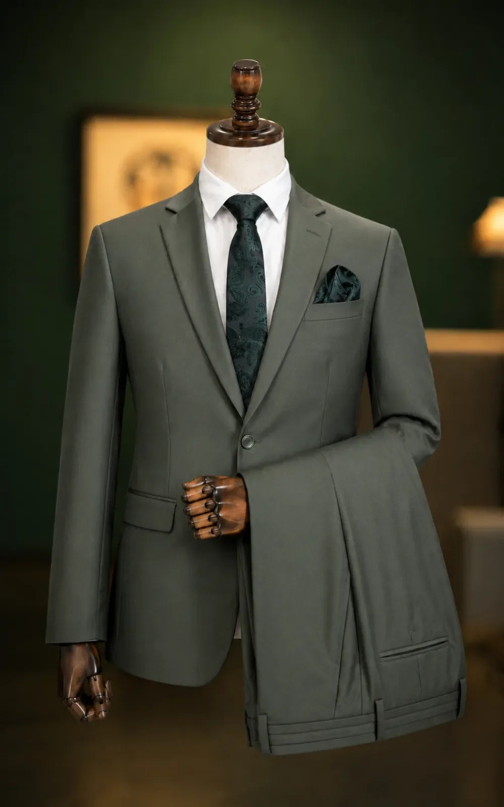 Olive Green 2-Piece Suit