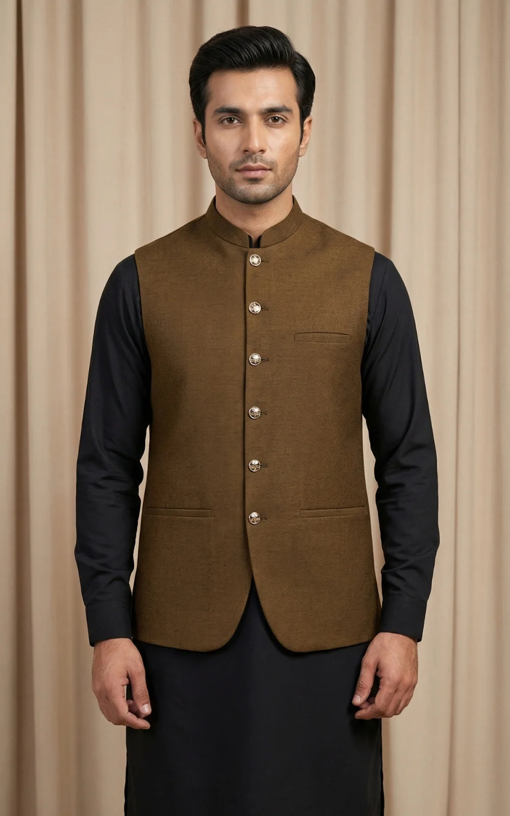 Camel Brown Waistcoat