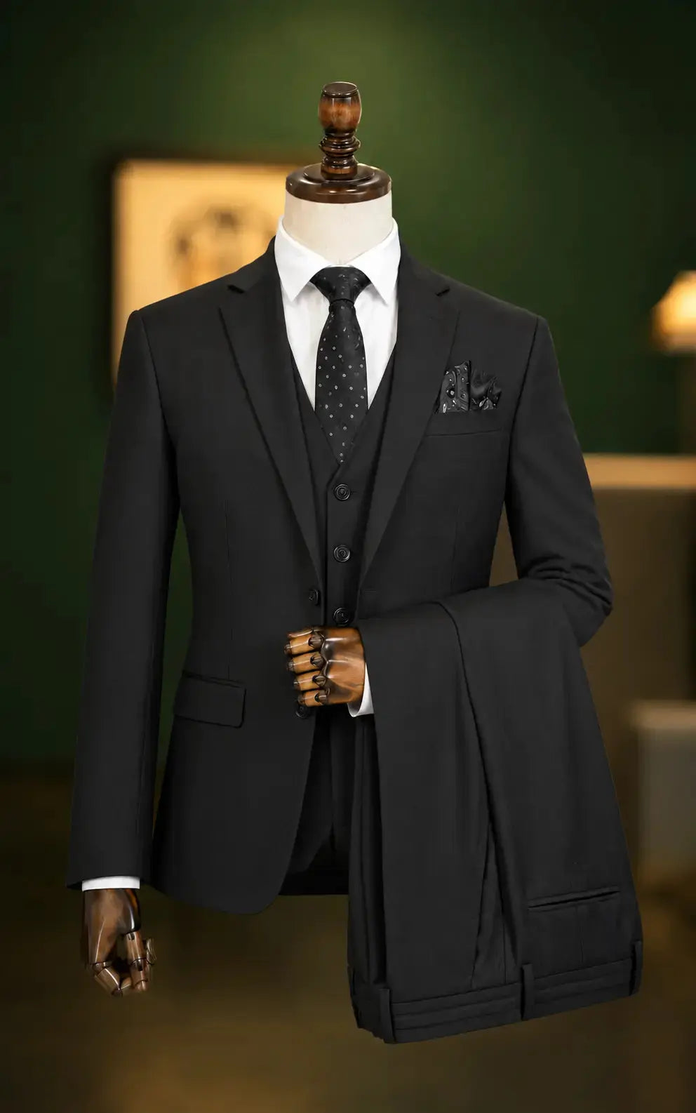 Pure Black Three Piece Suit Last Option