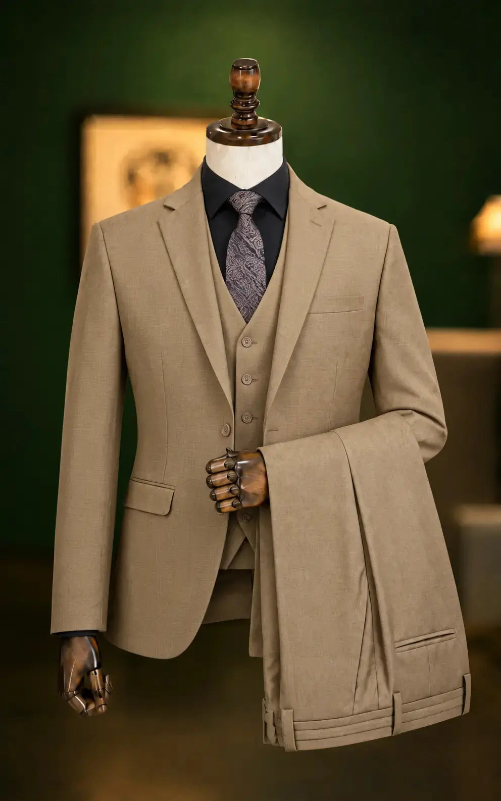 Camel Brown Three Piece Suit Last Option