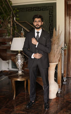 Pure Black Three Piece Suit