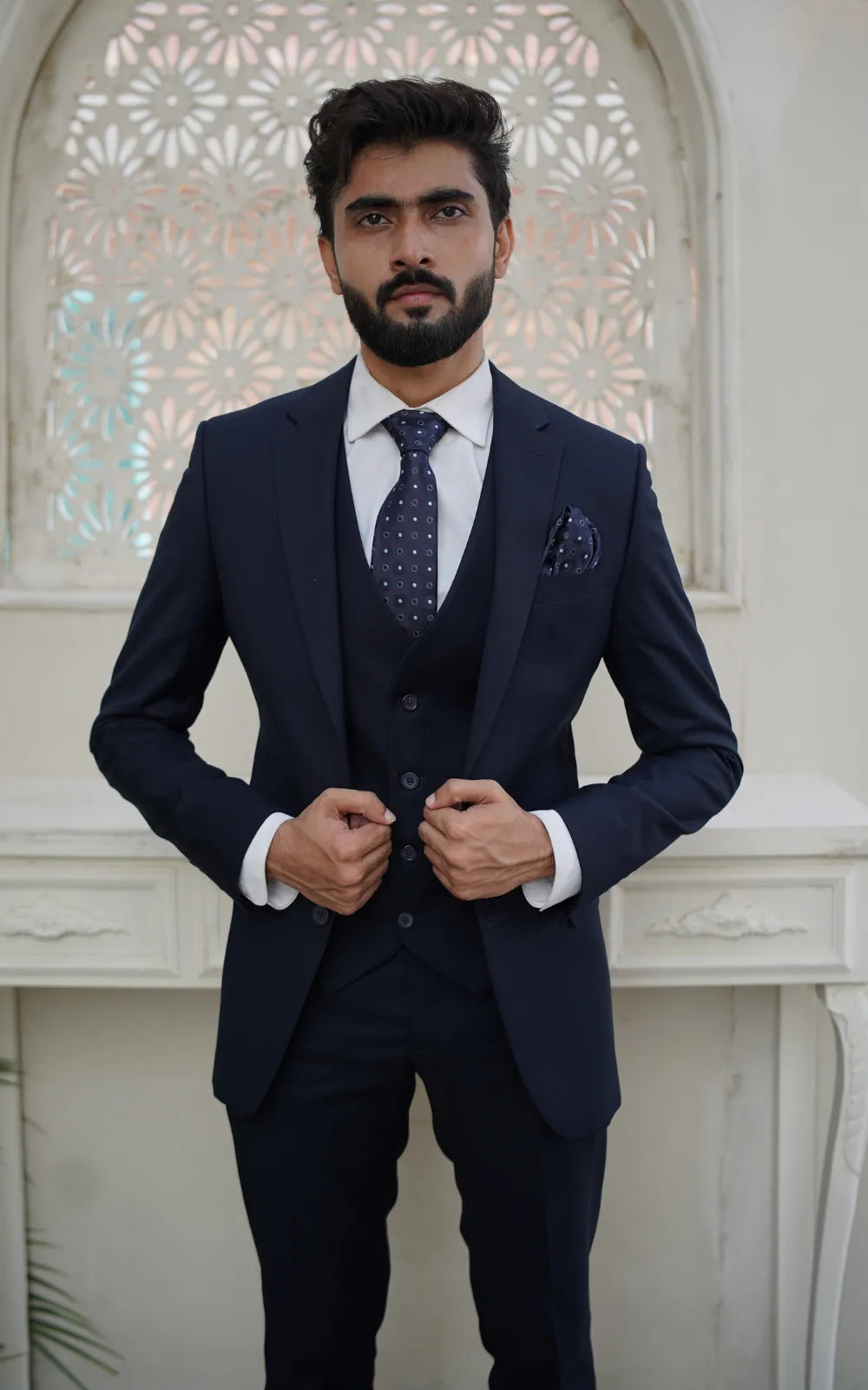 Navy Blue Three Piece Suit