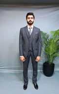Graphite Sovereign Three-Piece Formal Suit for Men