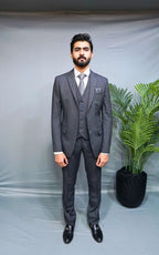 Graphite Sovereign Three-Piece Formal Suit for Men