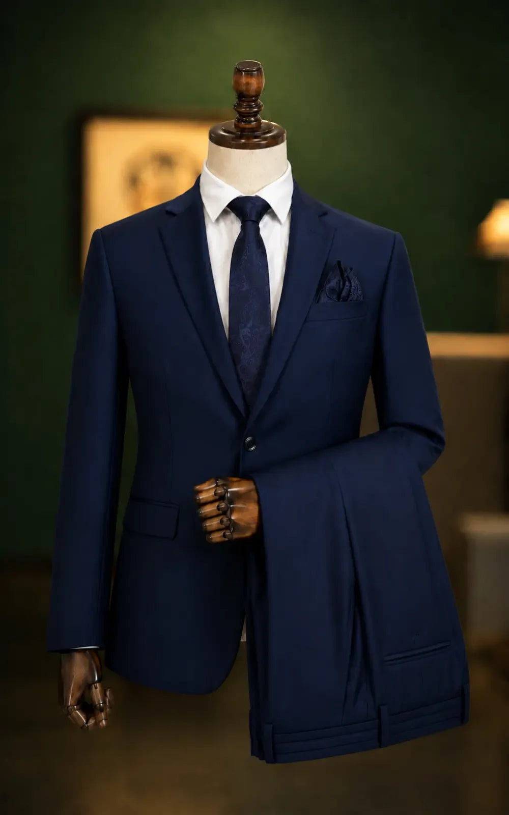 Plain Dark Navy Blue 2-Piece Suit