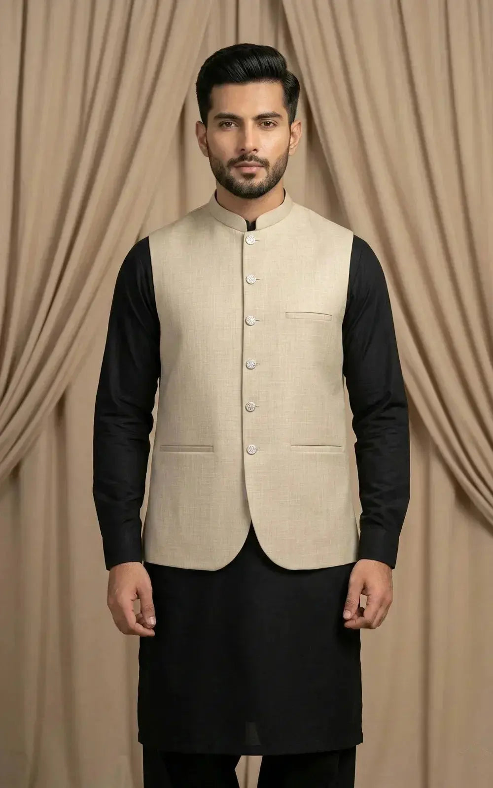 Champagne Beige Waistcoat Last Option