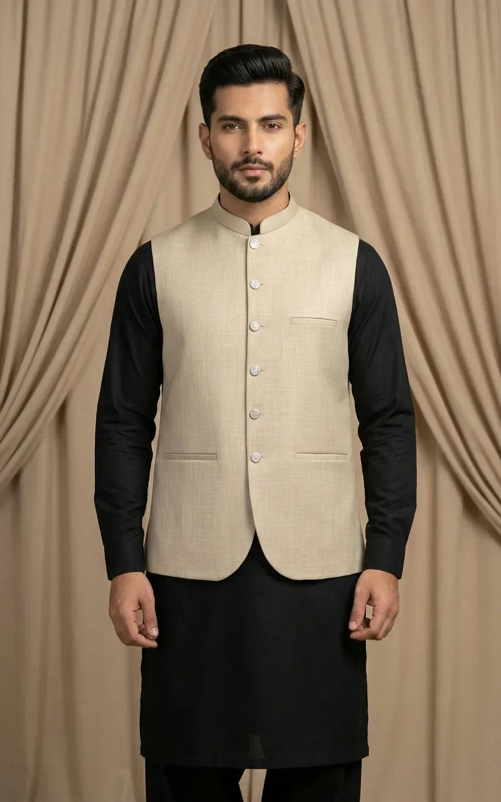 Champagne Beige Waistcoat
