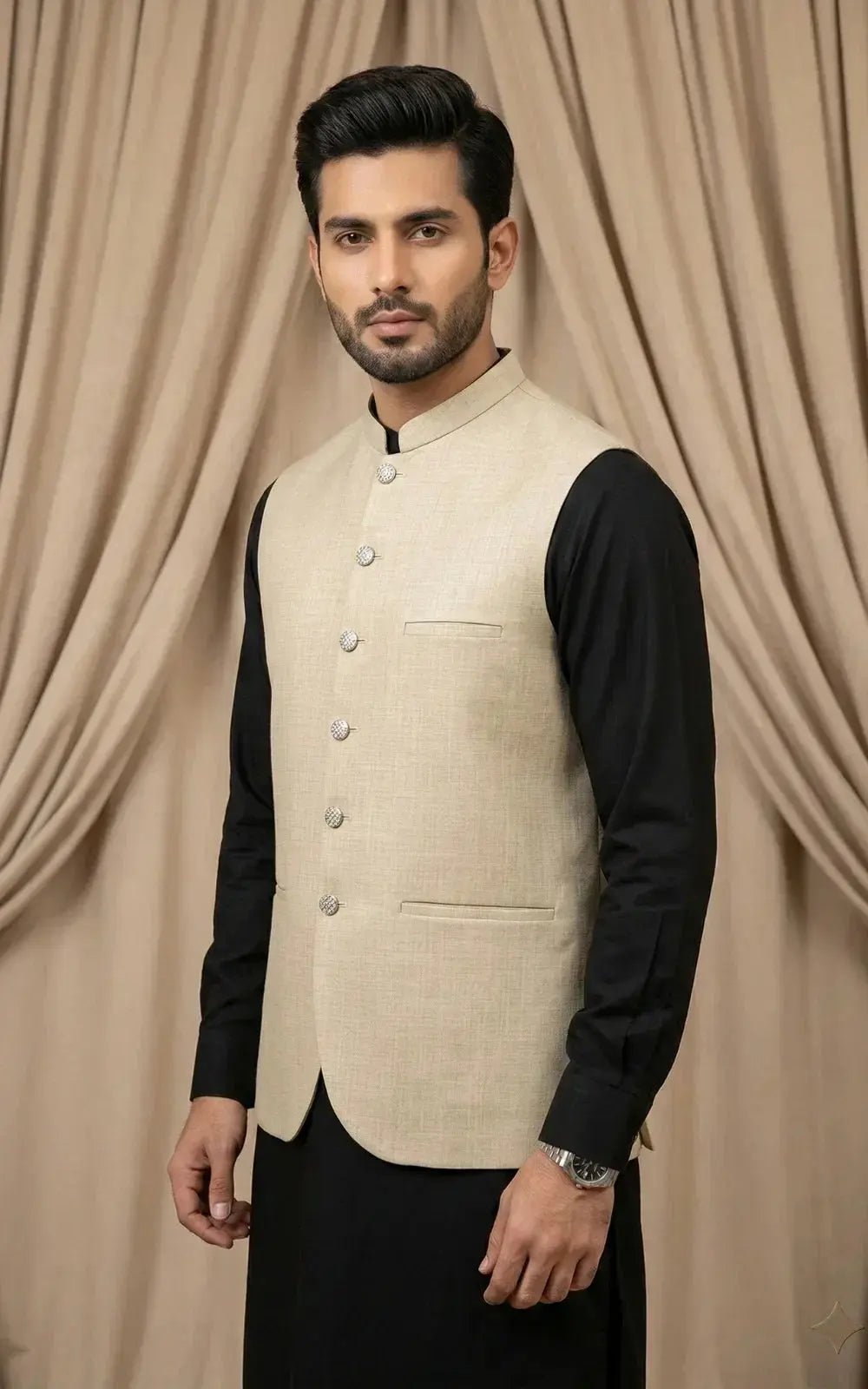Champagne Beige Waistcoat Last Option