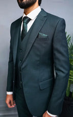 Emerald Sovereign Three-Piece Formal Suit for Men