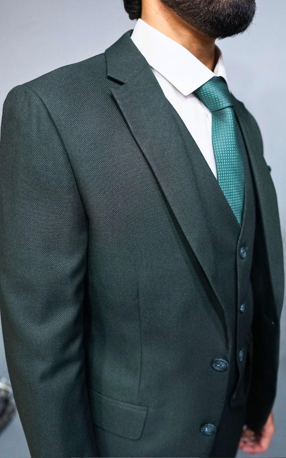 Self Texture 3-Piece Tropical Suit