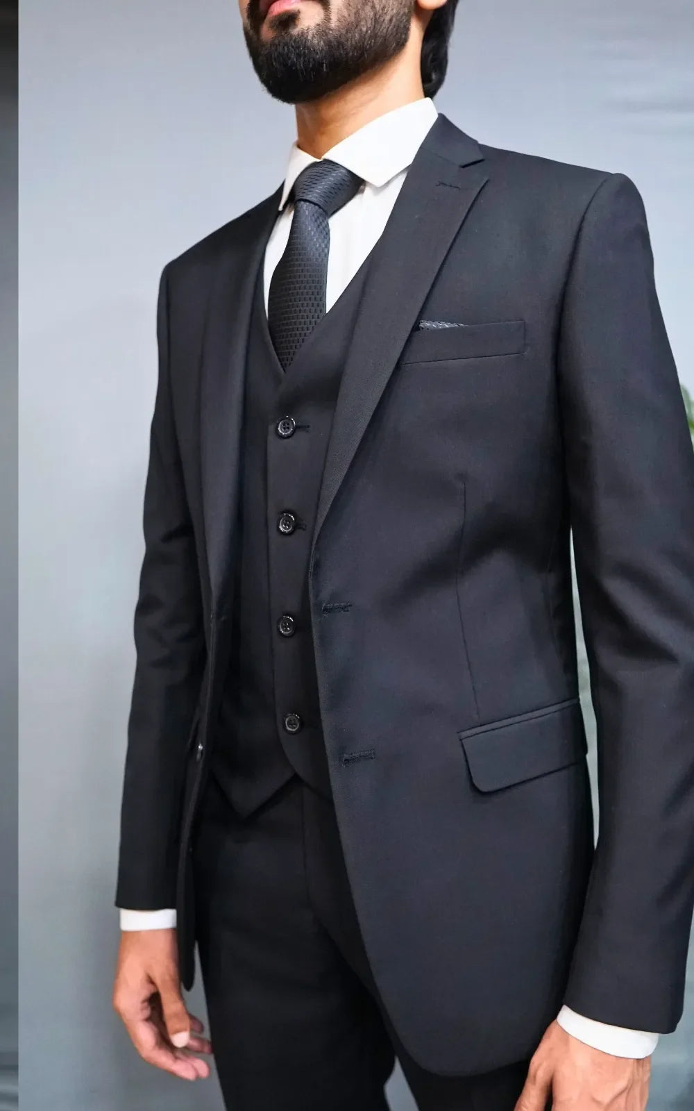 Black Three Piece Suit