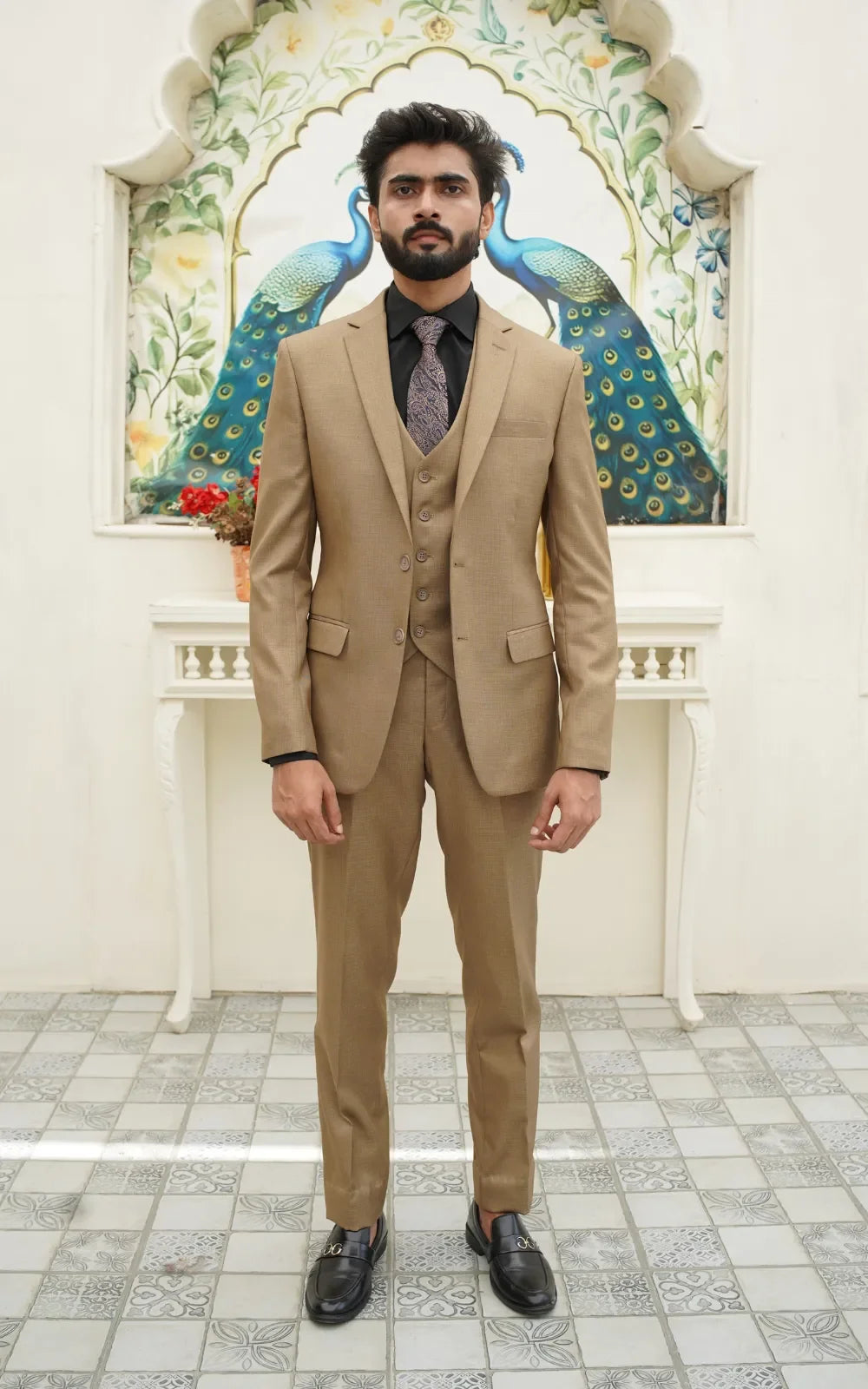 Camel Brown Three Piece Suit