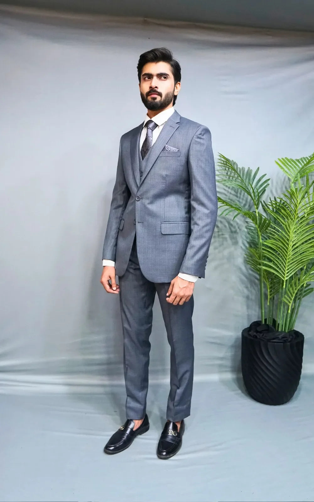 Cool Grey Three Piece Suit
